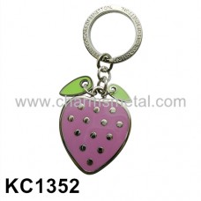 KC1352 - Strawberry With Enamel Metal Key Chain